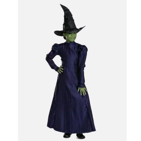 Wicked Musical Elphaba Green Witch Girls Costume Halloween Size S 6/6X NEW - Picture 7 of 7